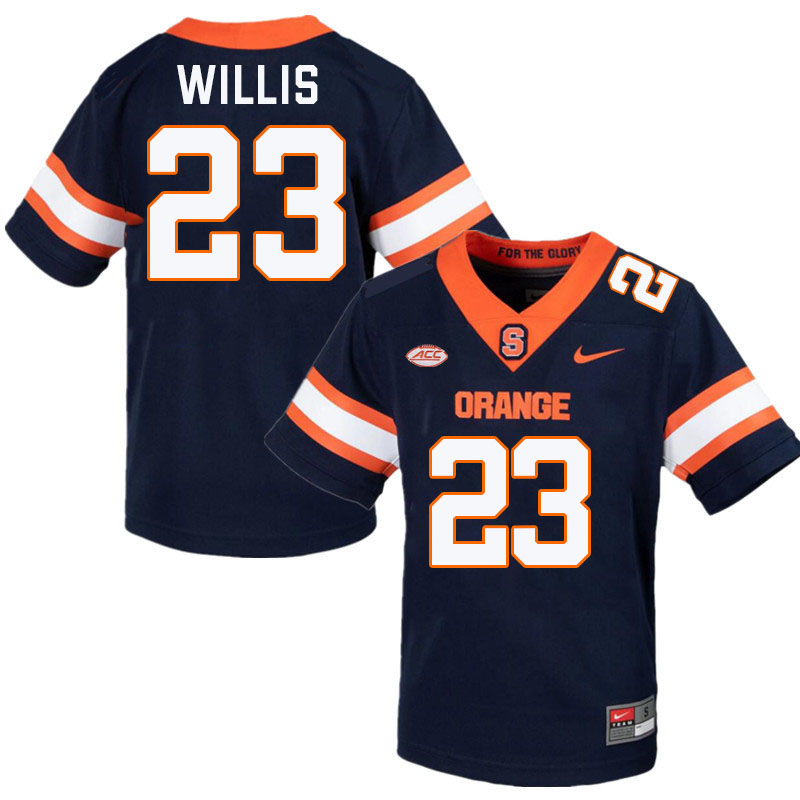 #23 Yasin Willis Syracuse Orange Jerseys,Syracuse University Football Uniforms,Apparels-Navy